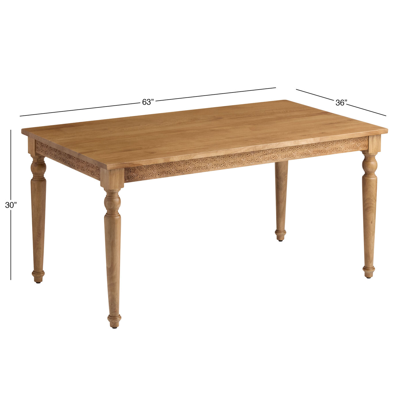 Nisha Hand Carved Weathered Wheat Medallion Dining Table