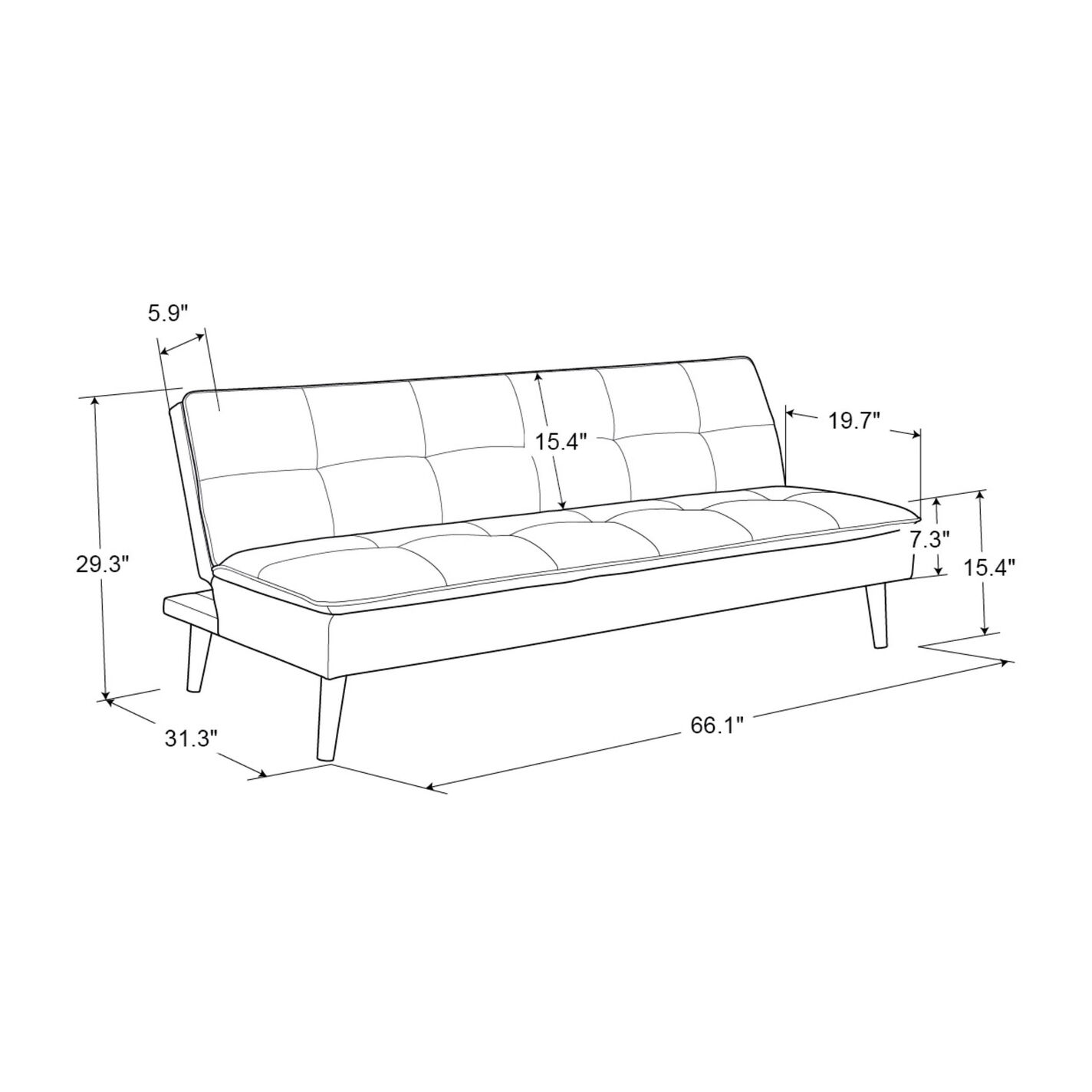 Alsea Microfiber Tufted Convertible Sleeper Sofa