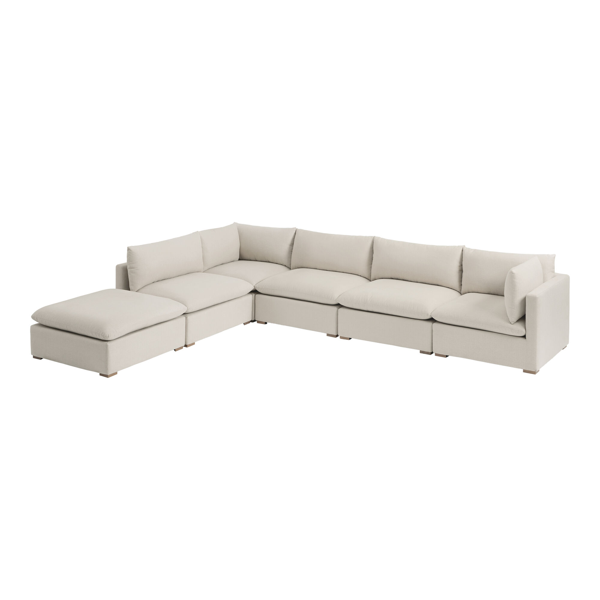 Weston Pillow Top 6 Piece Long L Modular Sectional Sofa