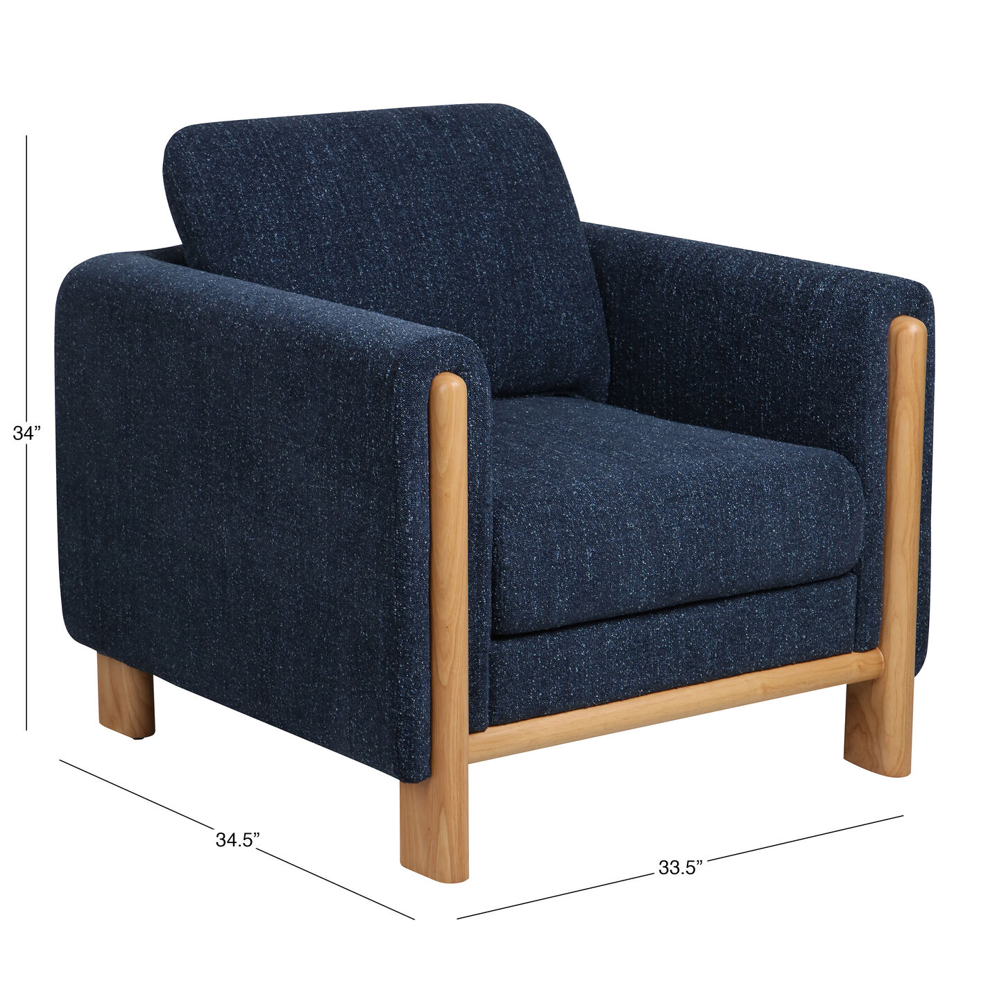 Camaret Indigo Blue Boucle Track Arm Upholstered Chair
