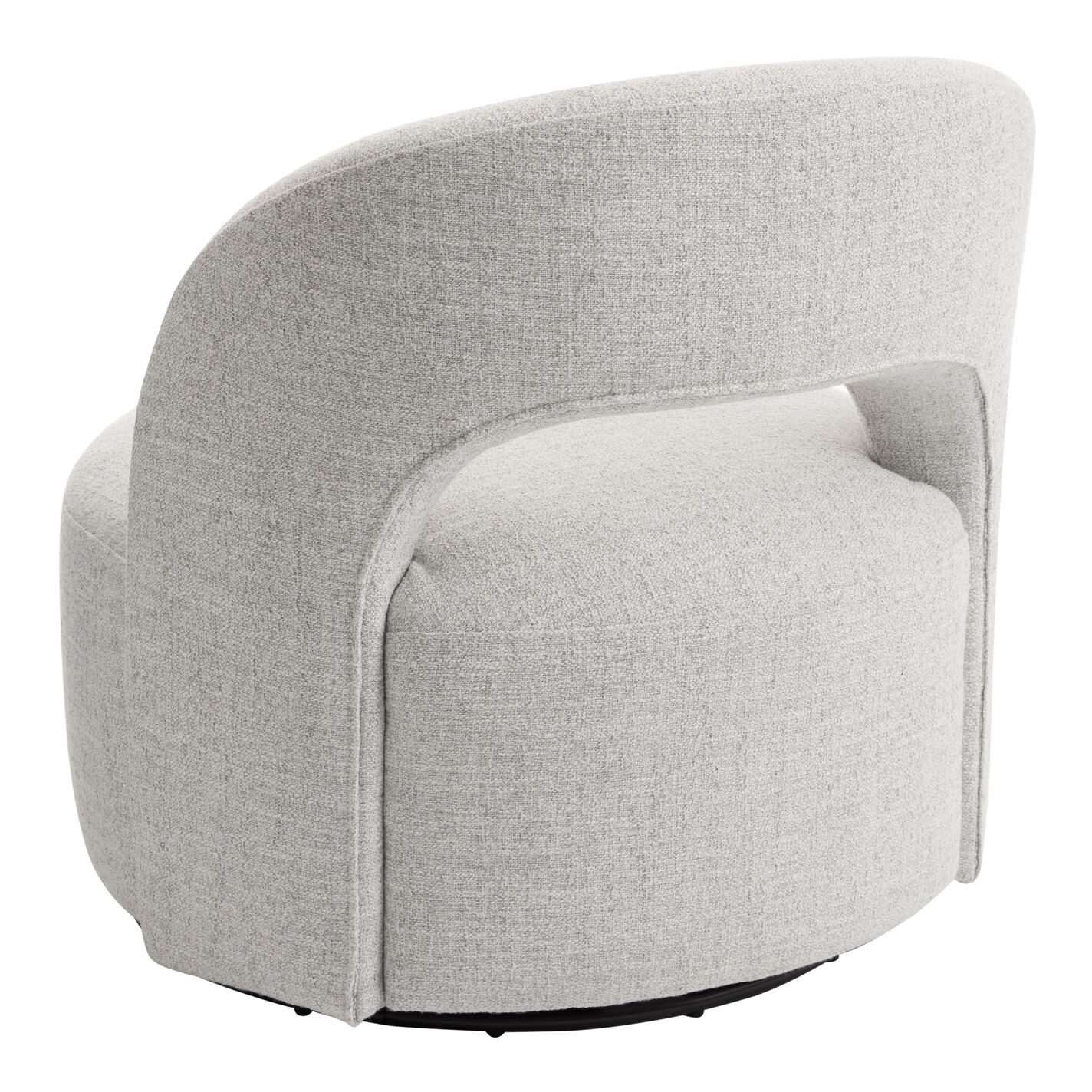 Colter Cloud Gray Tweed Cutout Back Upholstered Swivel Chair