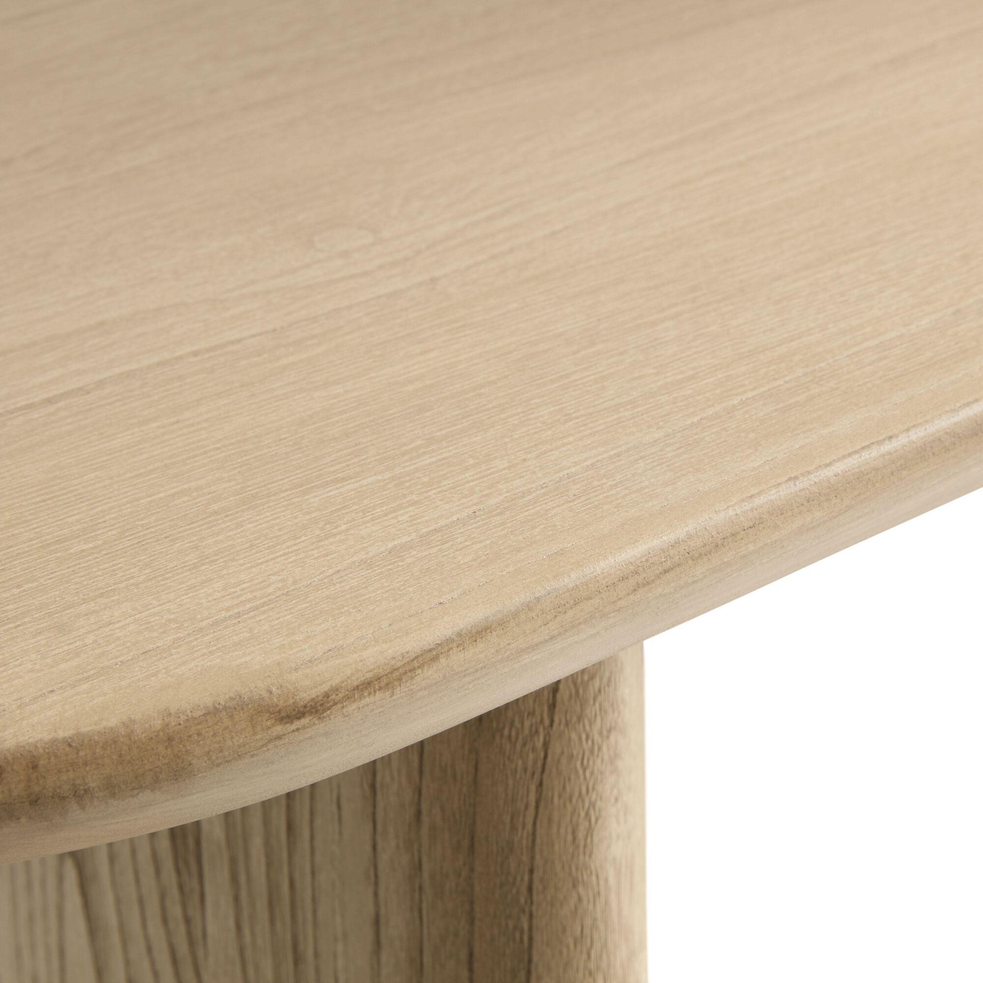 Zeke Oval Brushed Wood Console Table