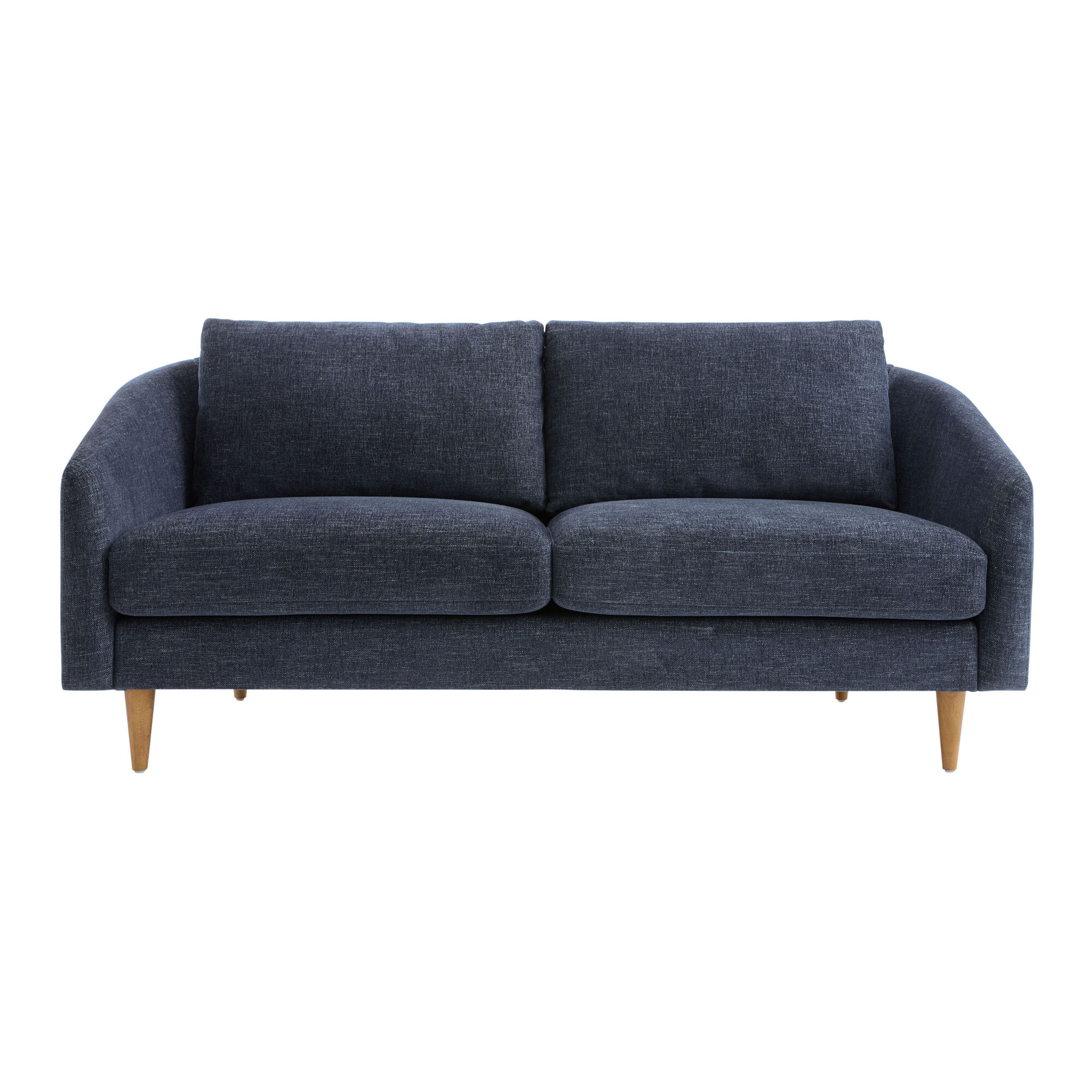 Carson Chenille Curved Slope Arm Mid Century Sofa