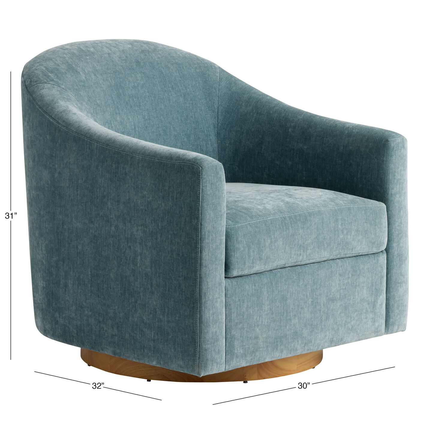 Augustine Chenille Slope Arm Upholstered Swivel Chair