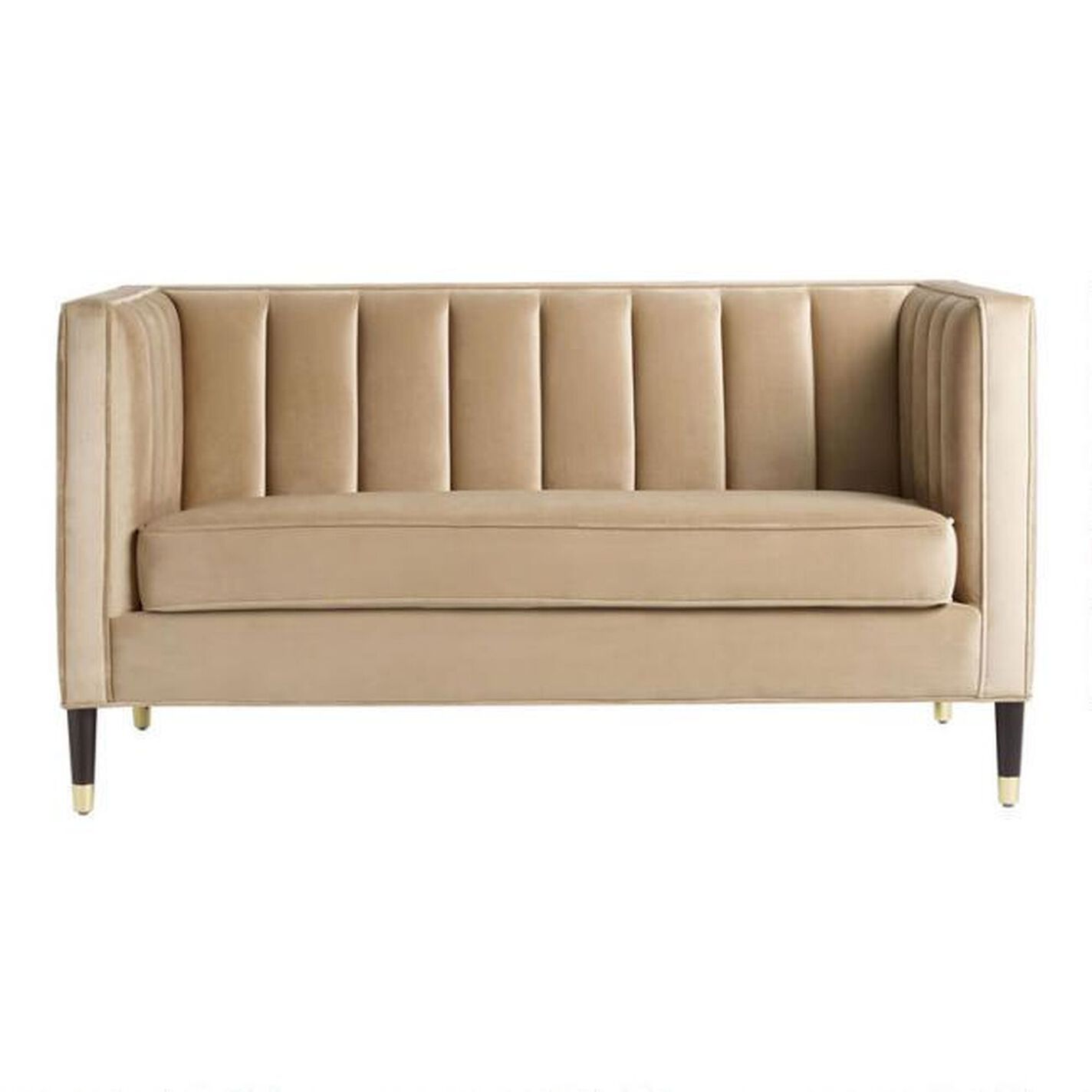 Leanna Channel Tufted Velvet Loveseat