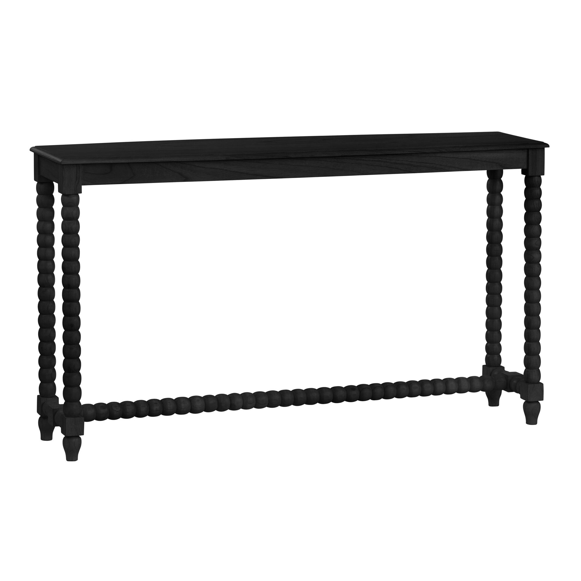 Ashbury Matte Black Wood Bobbin Console Table