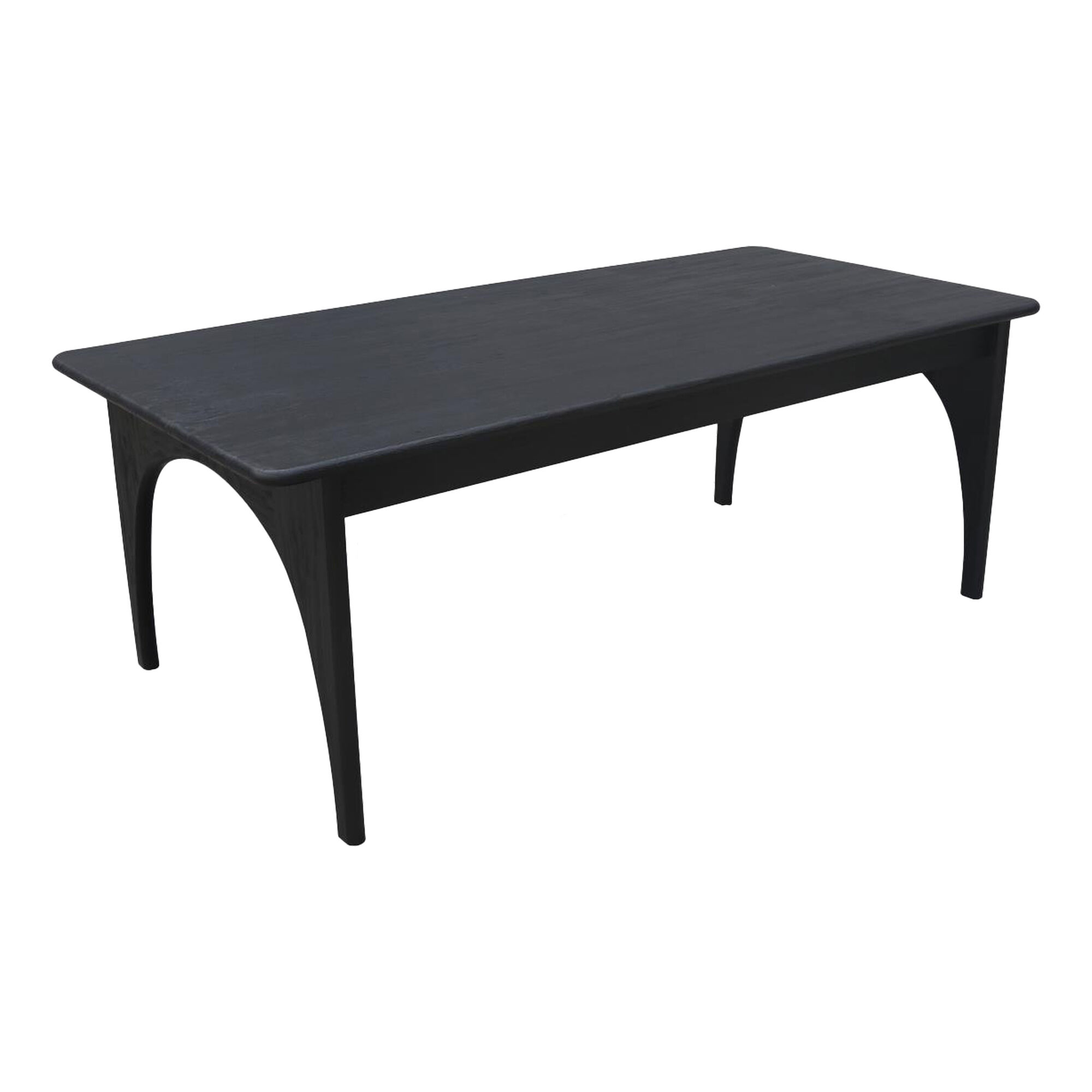 Quentin Matte Black Reclaimed Pine Arch Leg Dining Table