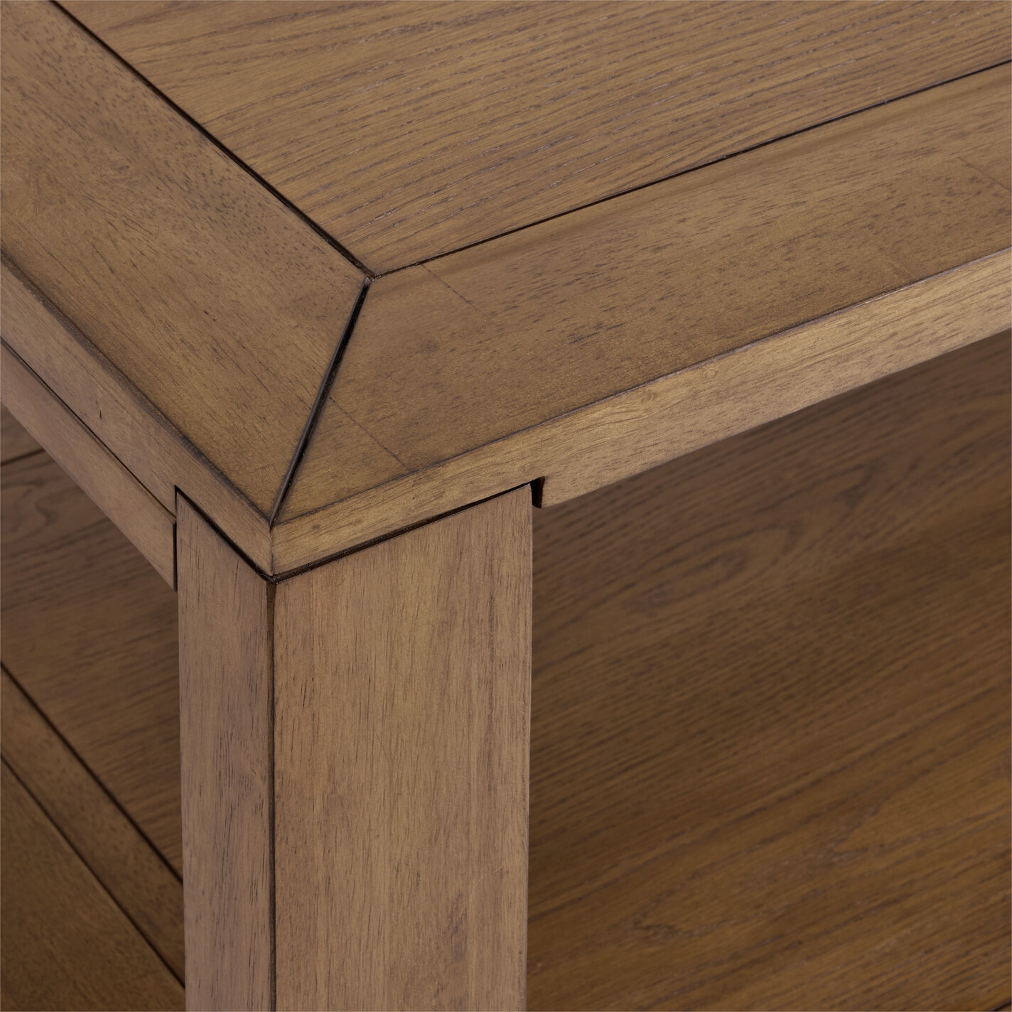 Marlen Wood Block Coffee Table with Shelf