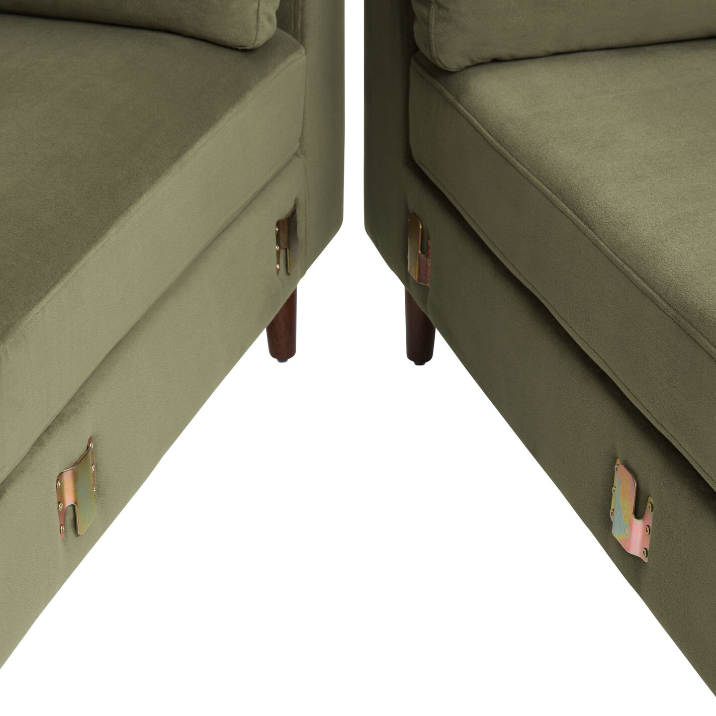 Camile Velvet Right Facing Sectional Sofa