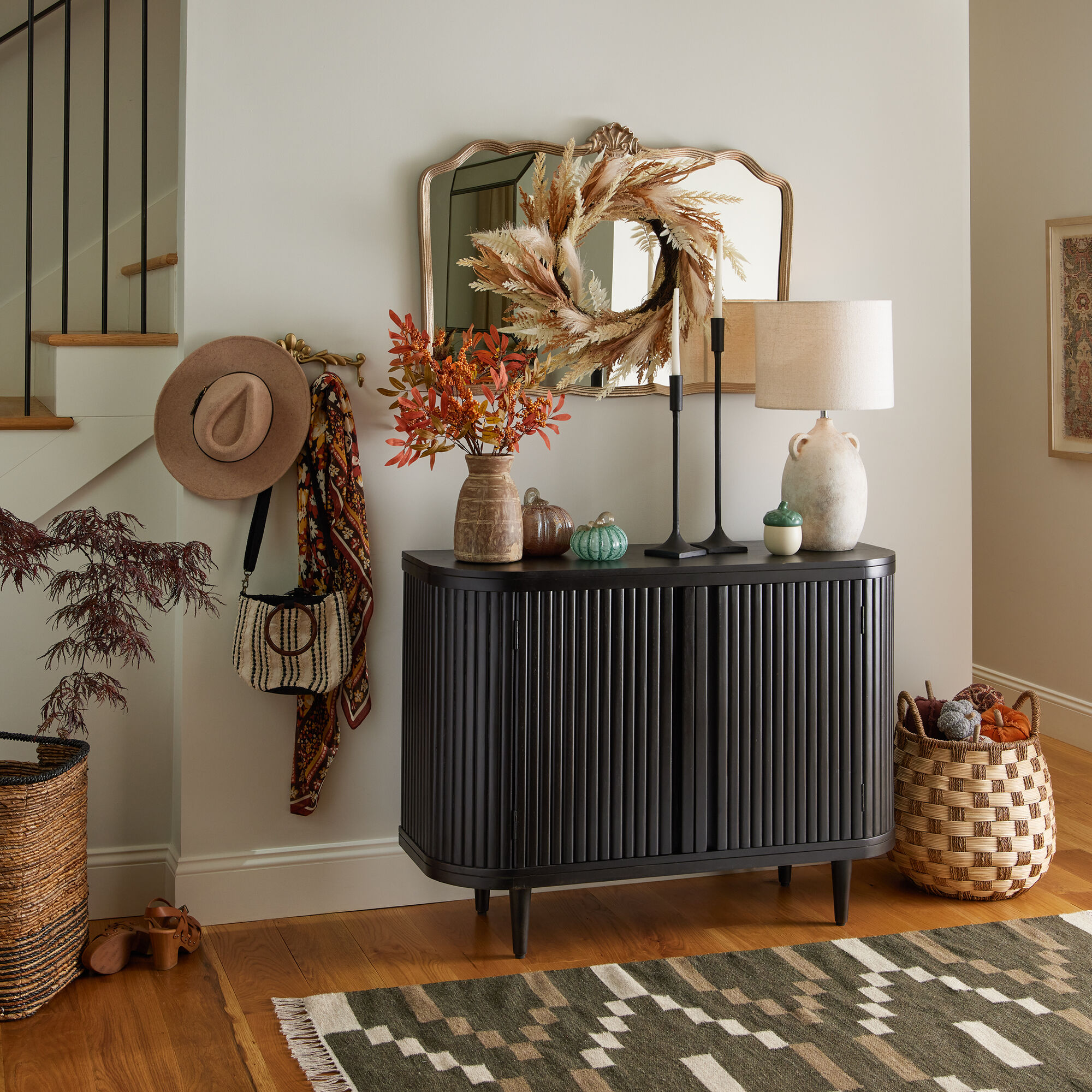 Hensley Fluted Wood Media Stand