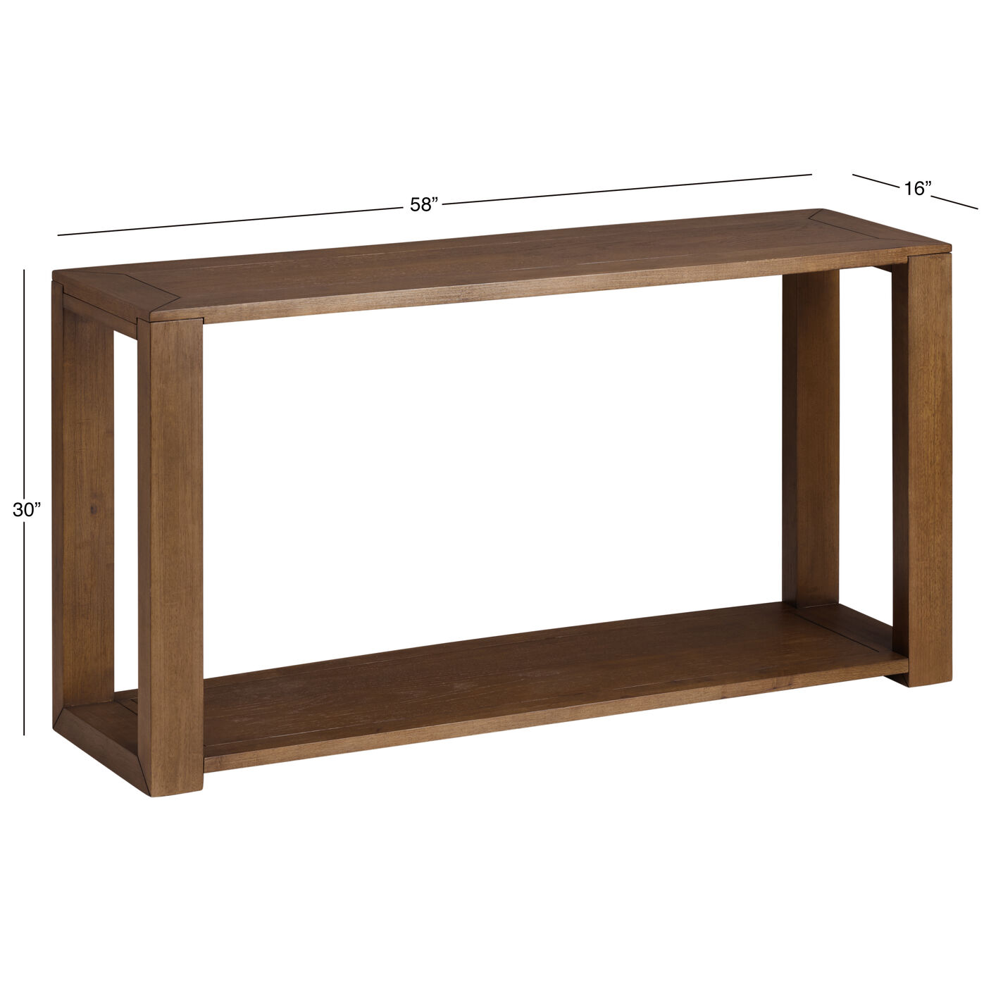 Marlen Wood Block Console Table with Shelf