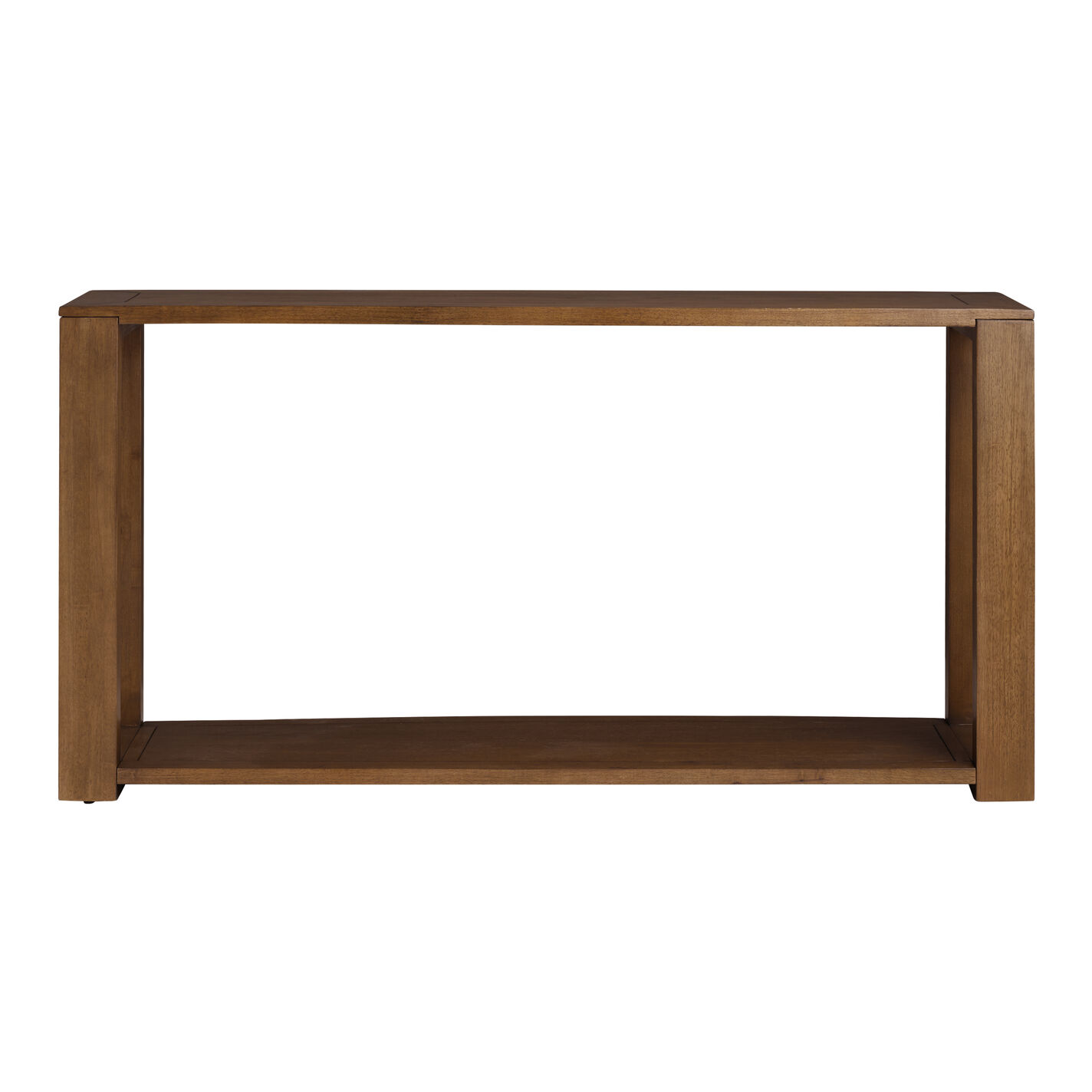 Marlen Wood Block Console Table with Shelf
