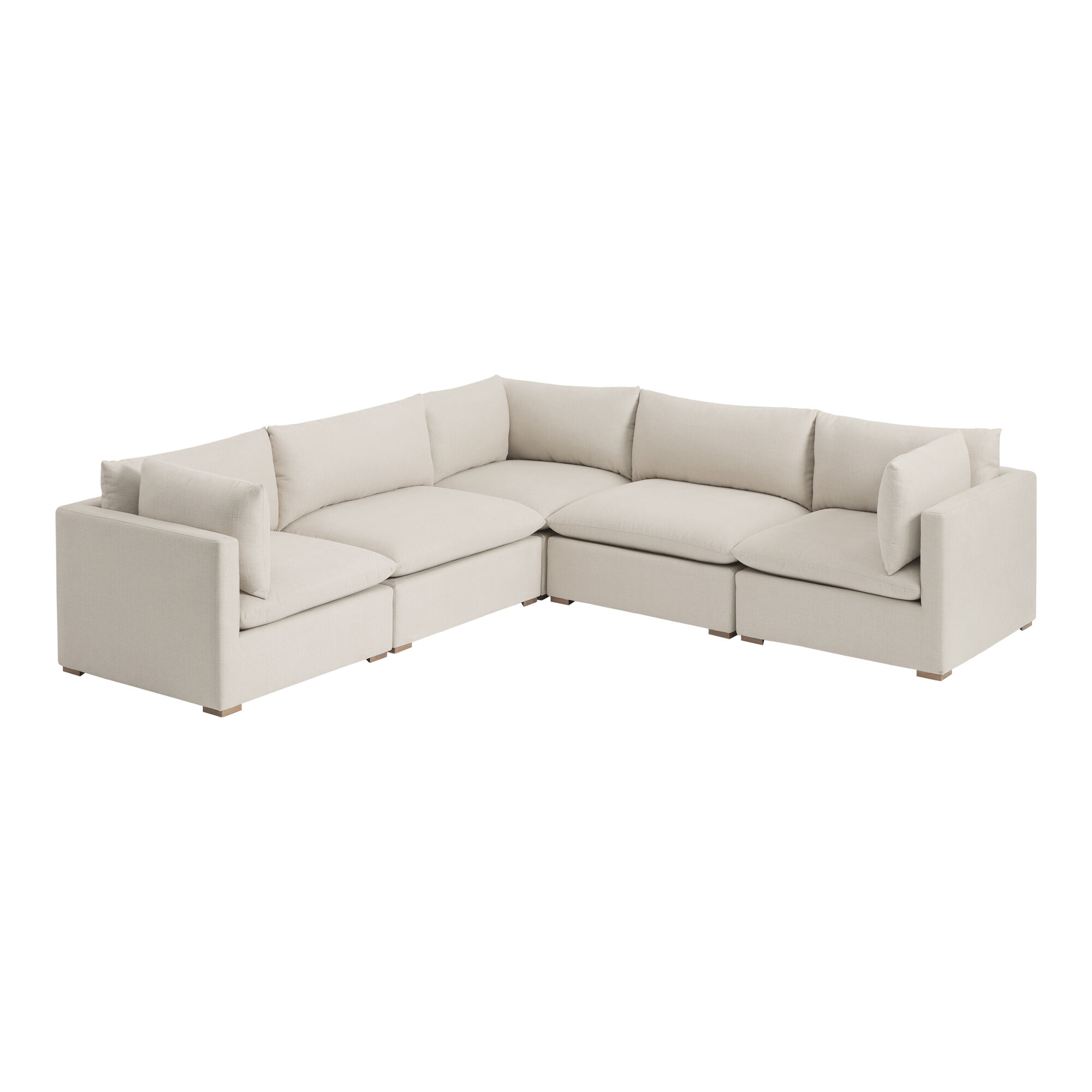 Weston Pillow Top 5 Piece Square Modular Sectional Sofa