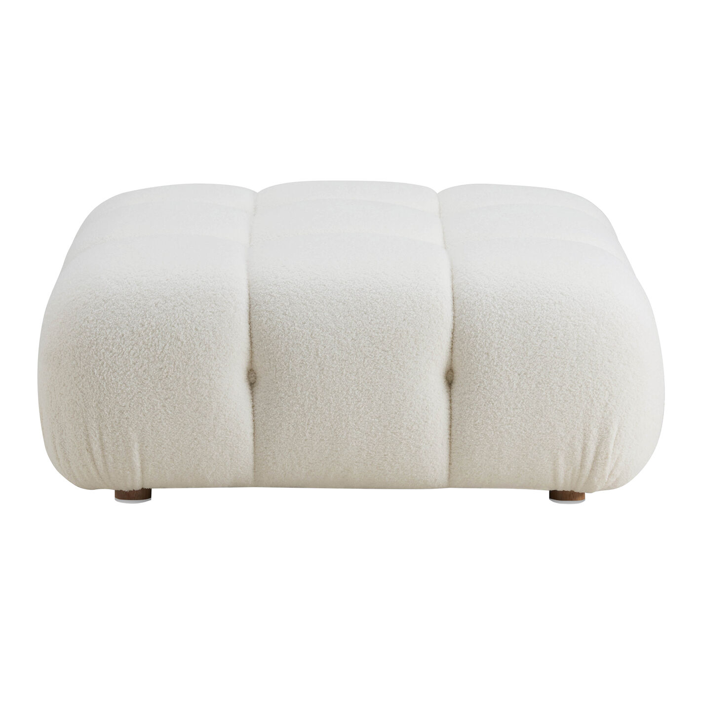 Calidad Cream Faux Shearling Modular Sectional Ottoman
