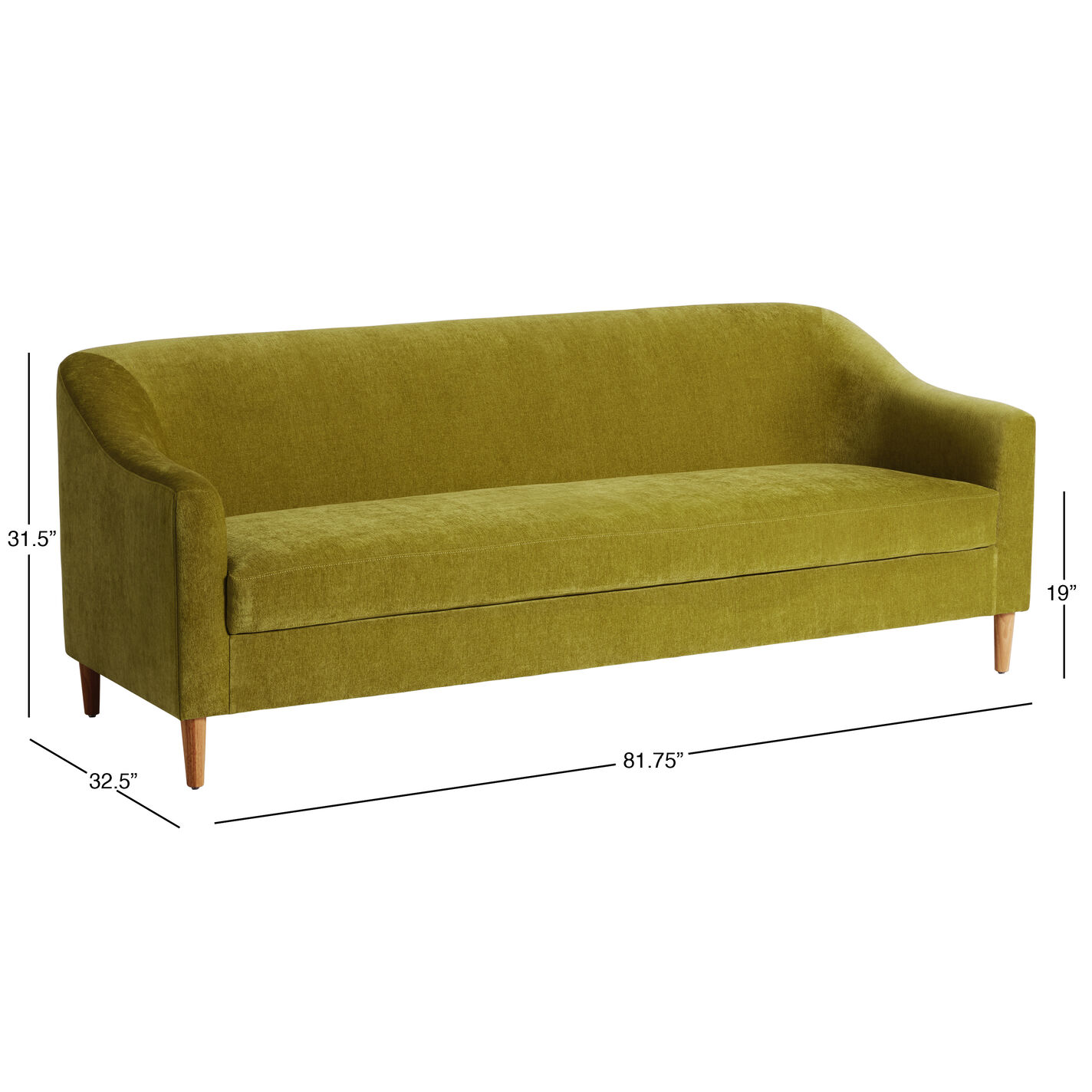 Sacha Chenille Slope Arm Sofa
