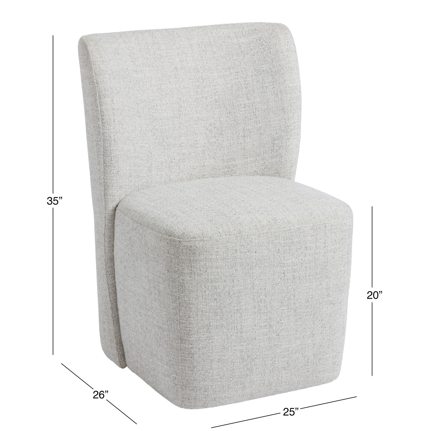 Saxon Upholstered Rolling Dining Chair