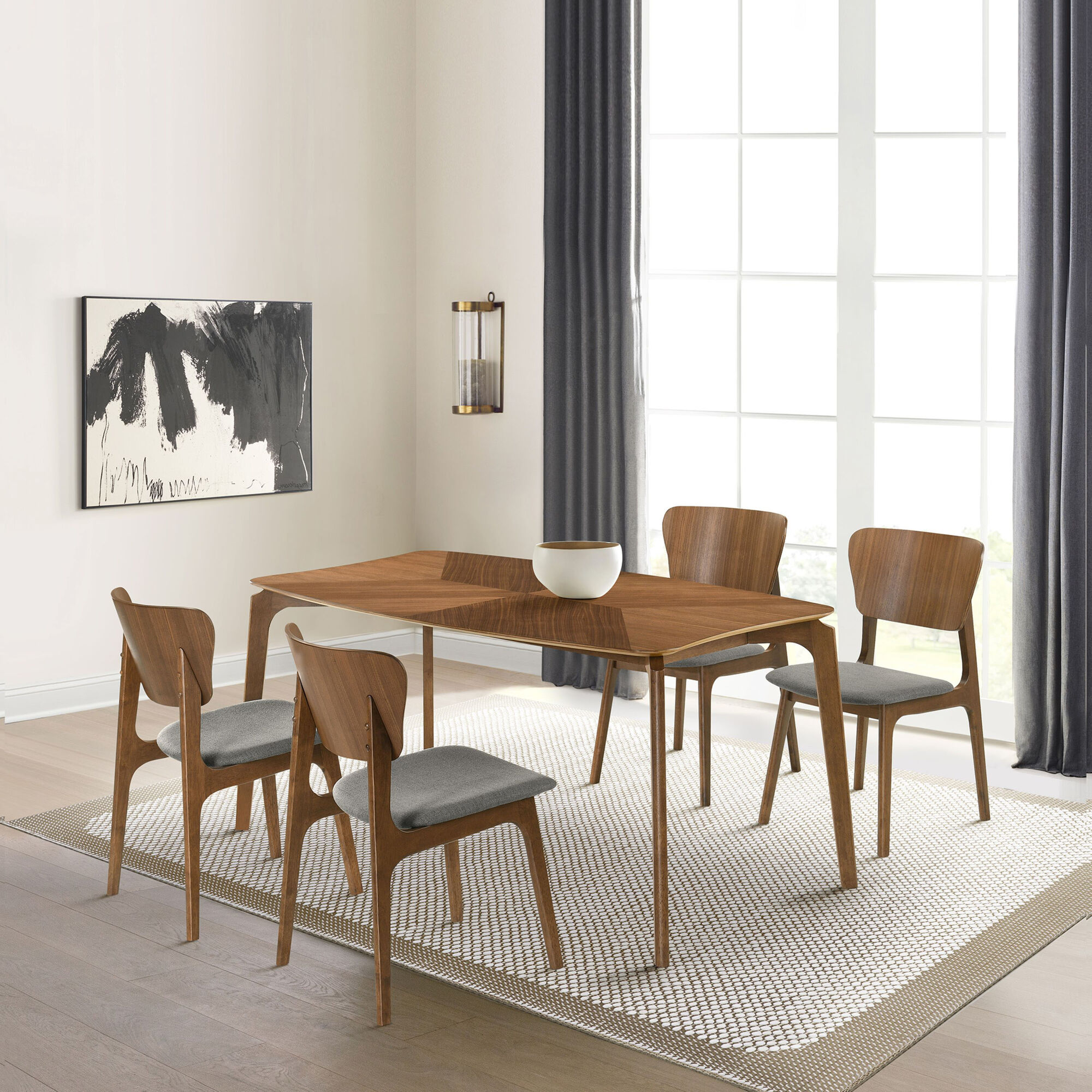 Aina Wood 5 Piece Dining Set