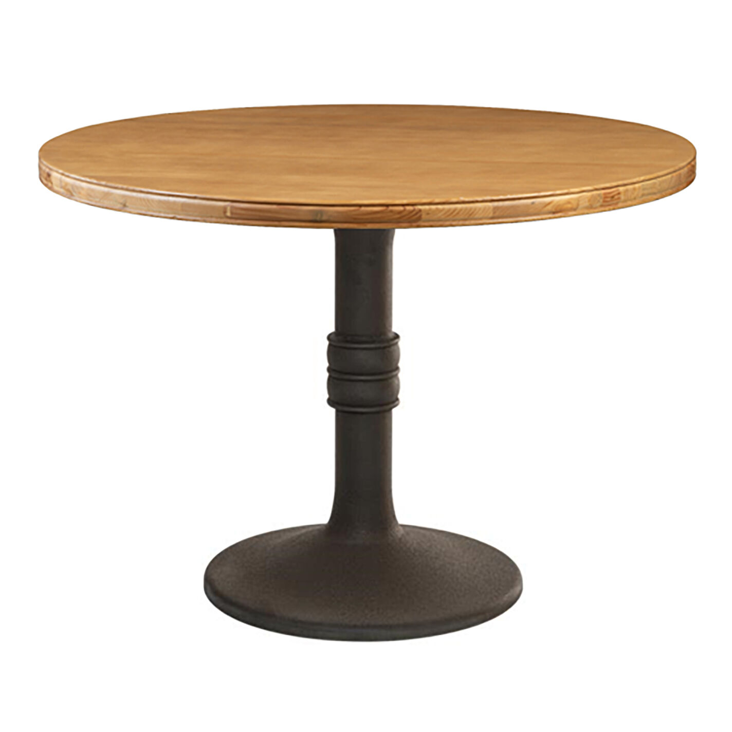 Sienna Round Reclaimed Pine and Iron Dining Table 42 Inch