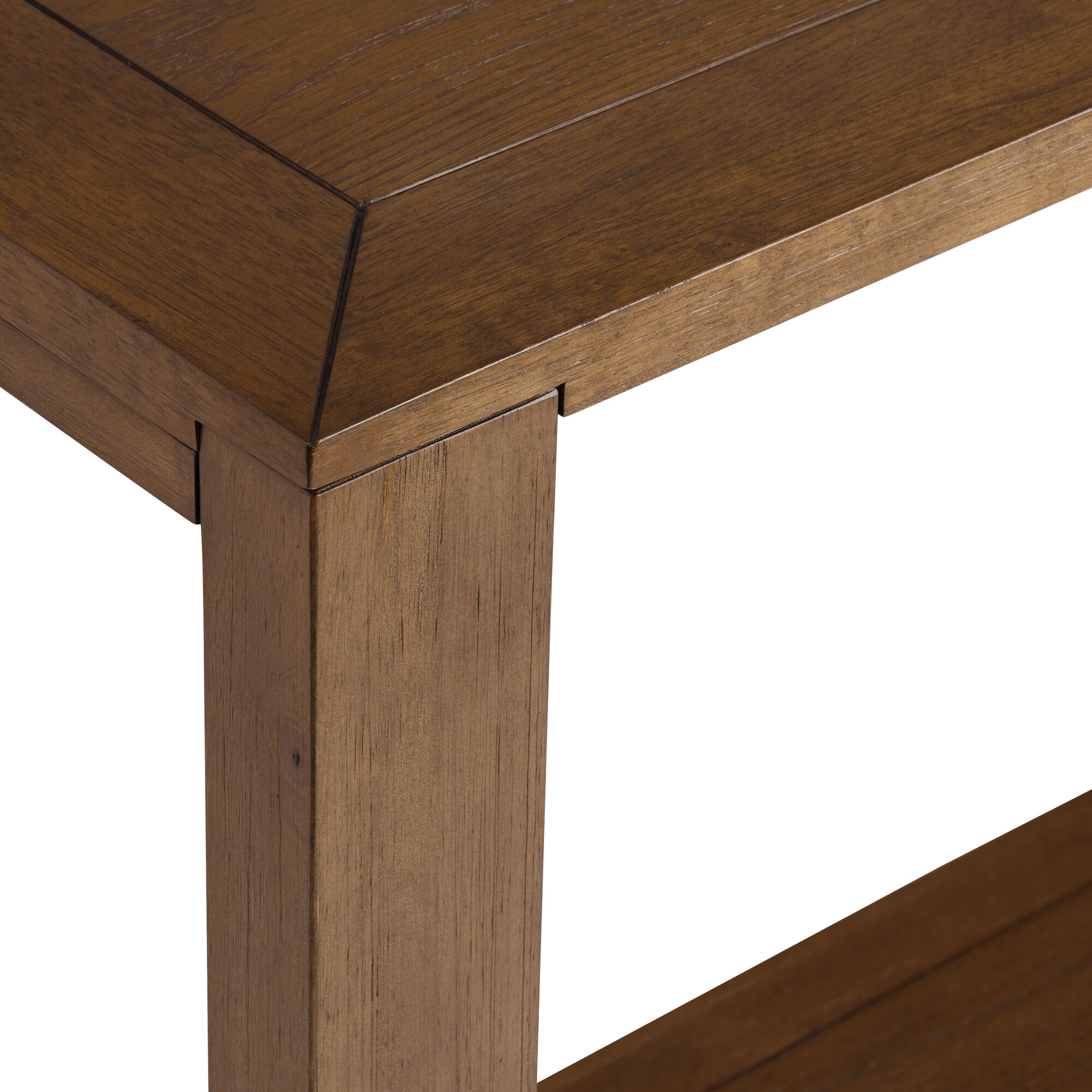 Marlen Wood Block Console Table with Shelf