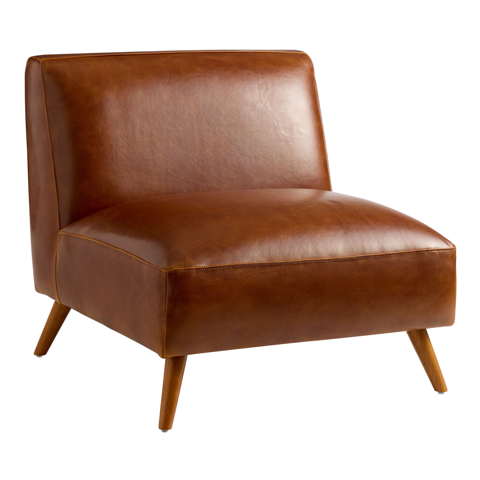 Huxley Bi Cast Leather Mid Century Armless Chair