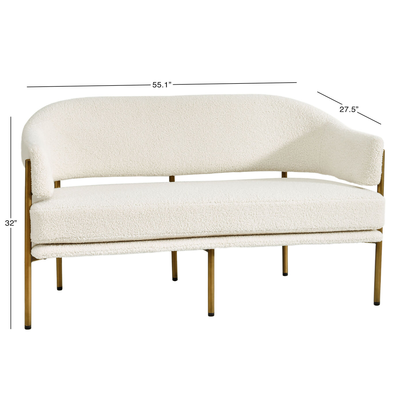 Rylan Faux Sherpa Curved Back Loveseat