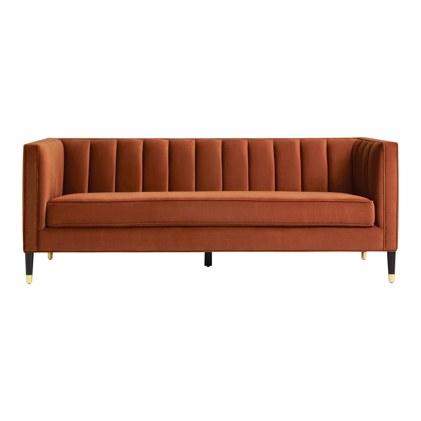 Leanna Channel Tufted Velvet Sofa