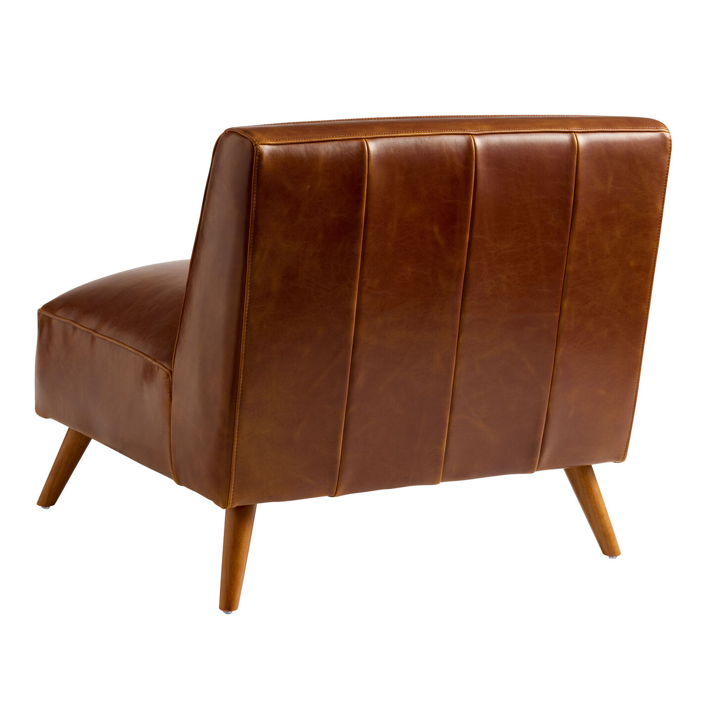 Huxley Bi Cast Leather Mid Century Armless Chair