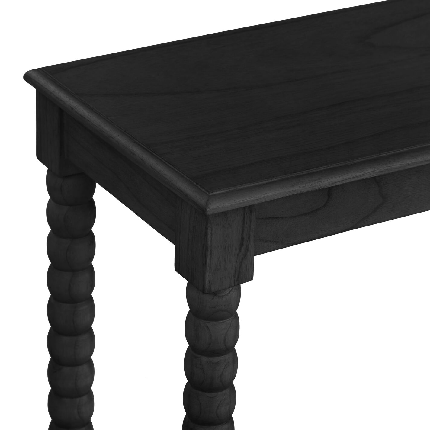 Ashbury Matte Black Wood Bobbin Console Table