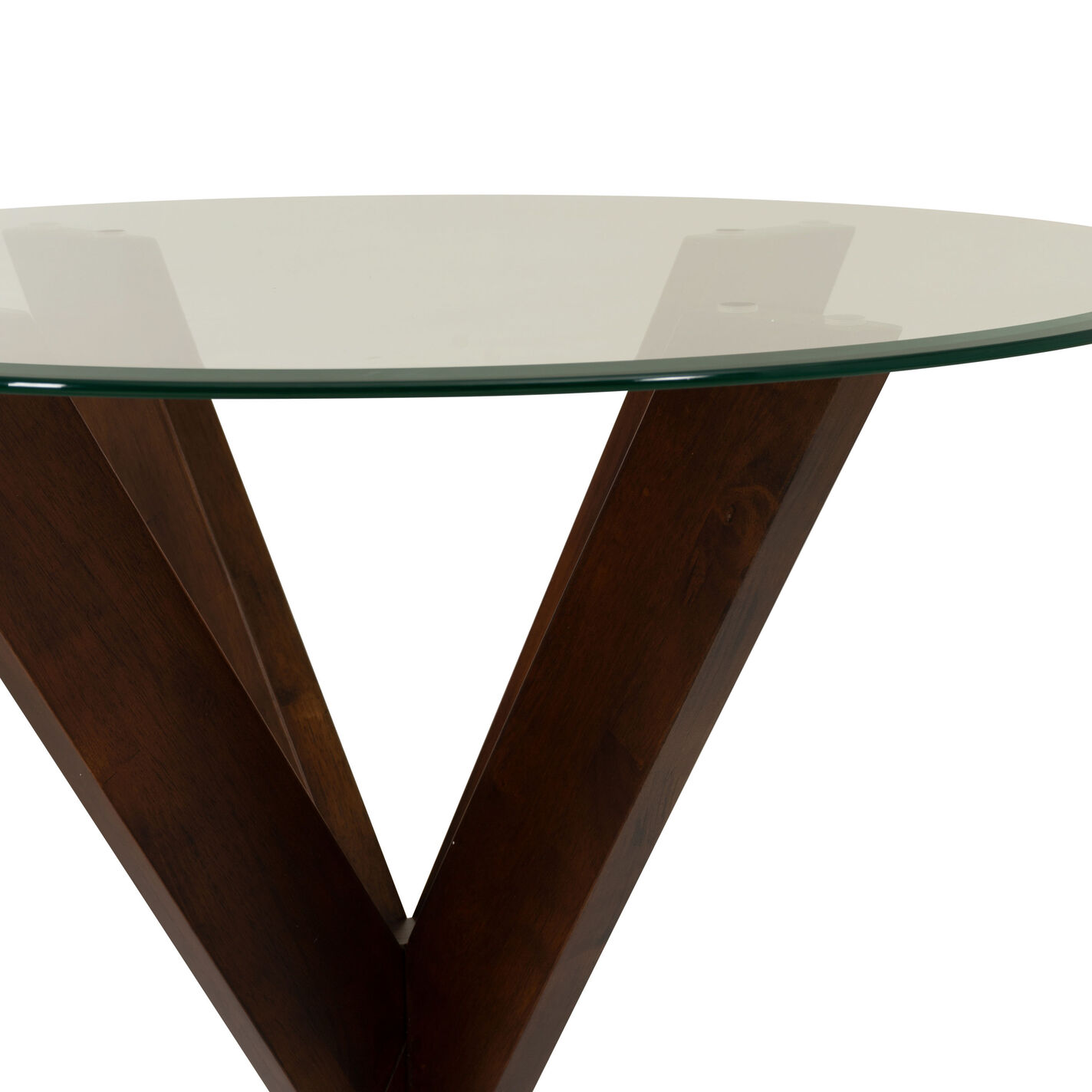 Kent Round Espresso Wood and Glass Top Pub Dining Table