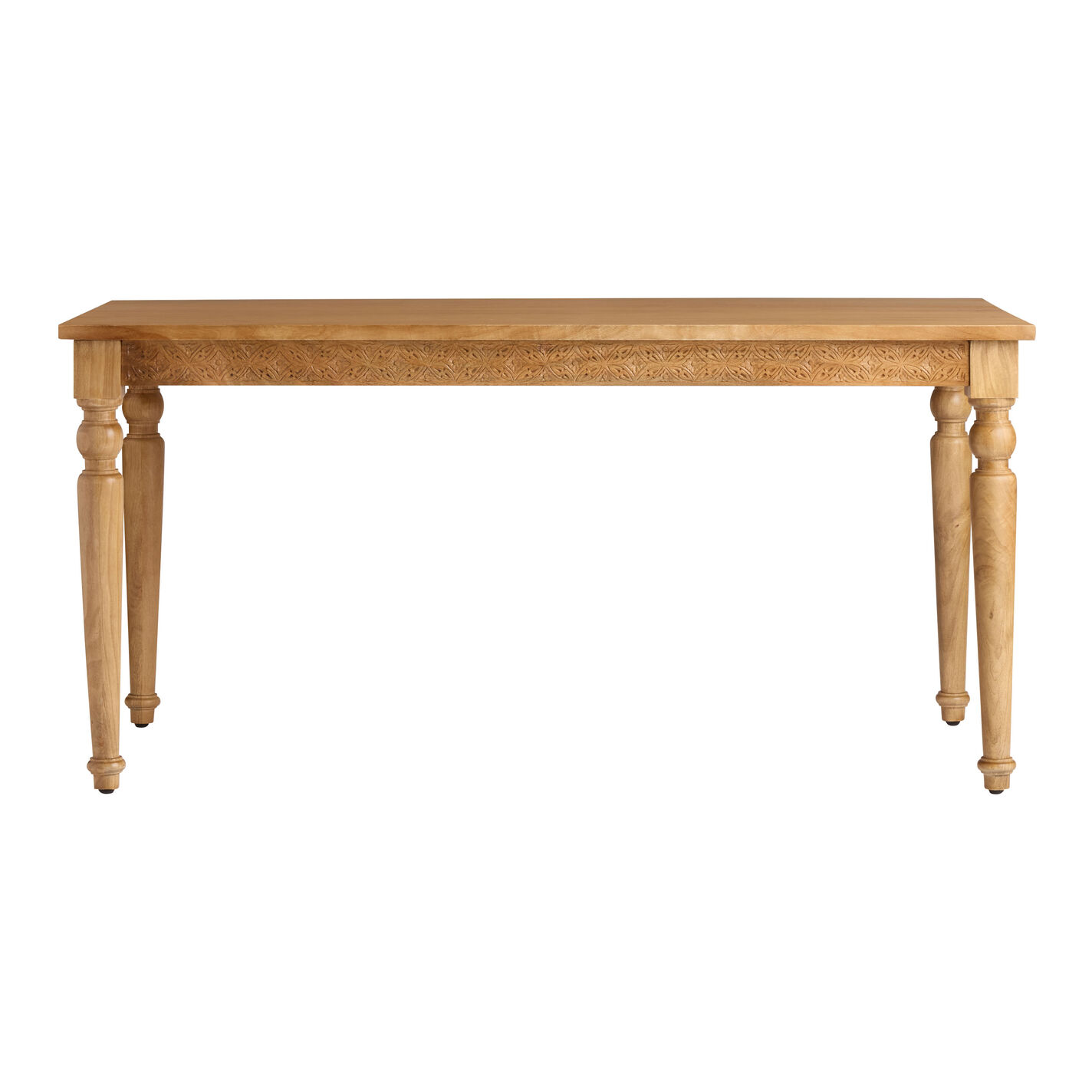 Nisha Hand Carved Weathered Wheat Medallion Dining Table