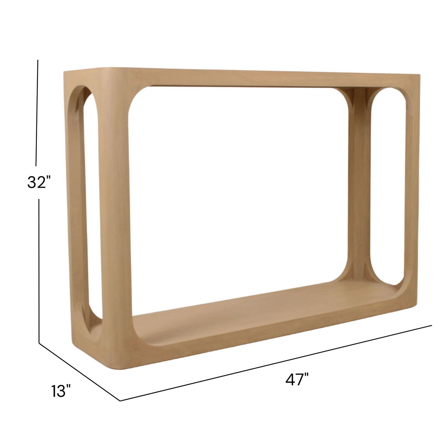 Branyon Wood Console Table with Shelf