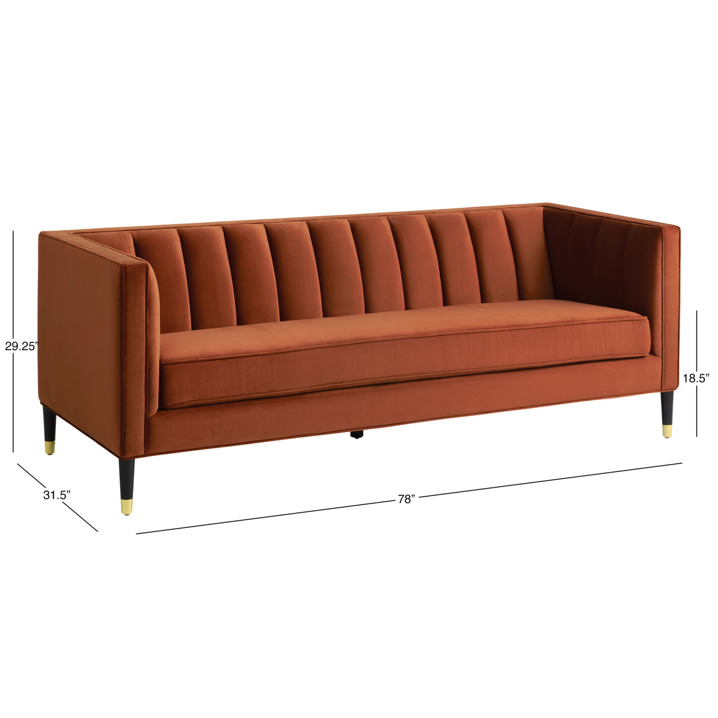 Leanna Channel Tufted Velvet Sofa