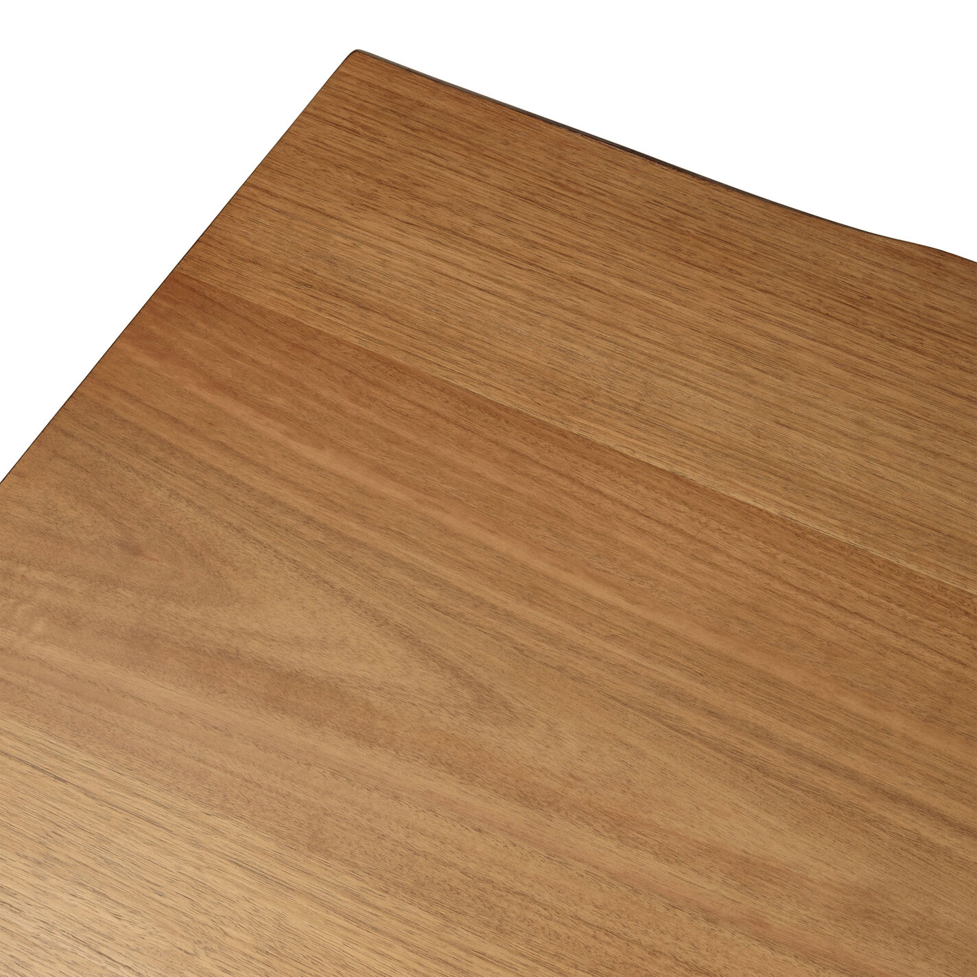 Channing Light Walnut Faux Live Edge Wood and Metal Dining Table