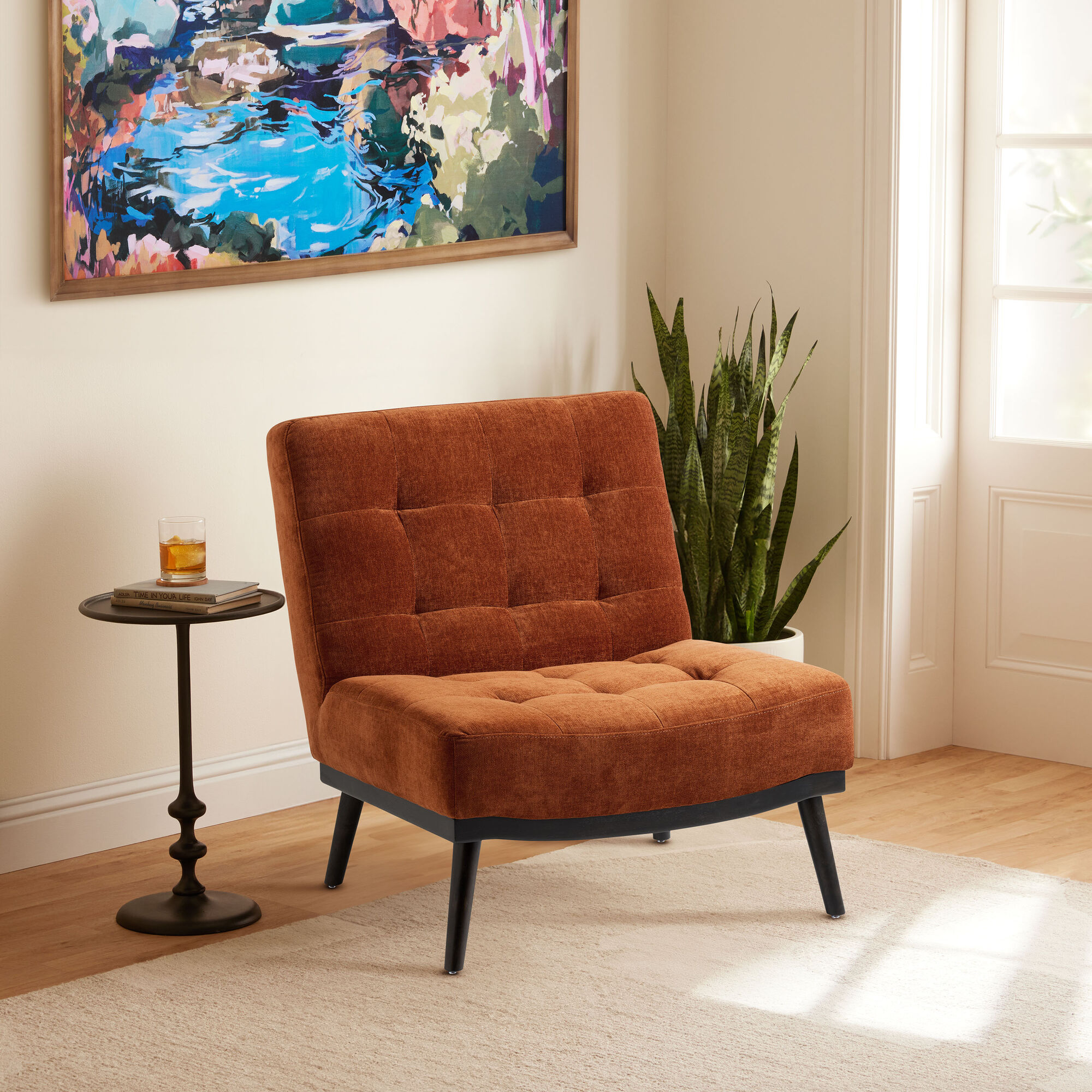 Isaiah Chenille Tufted Mid Century Upholstered Chair