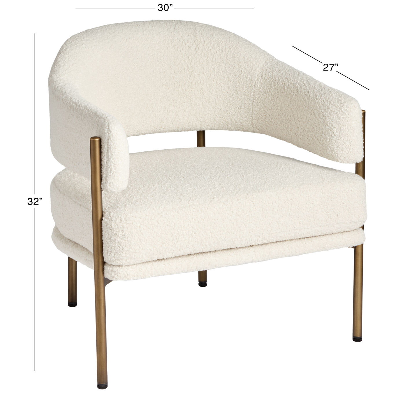 Rylan Faux Sherpa Curved Back Chair