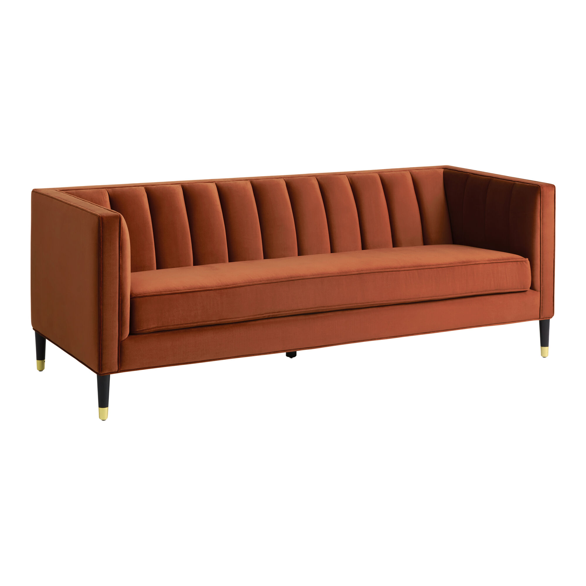Leanna Channel Tufted Velvet Sofa