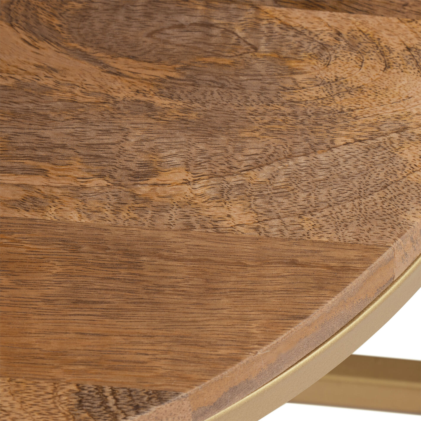 Piper Half Circle Marble Top Wood and Metal Side Table