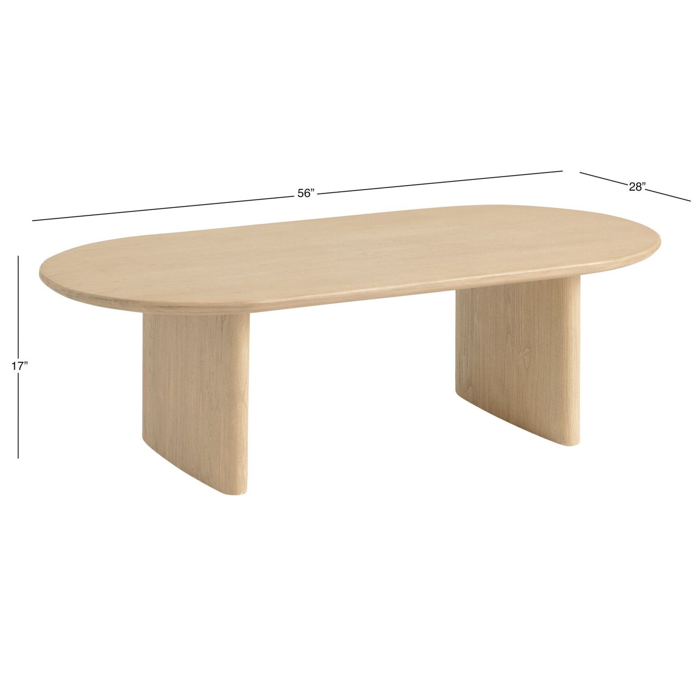 Zeke Oval Brushed Wood Coffee Table