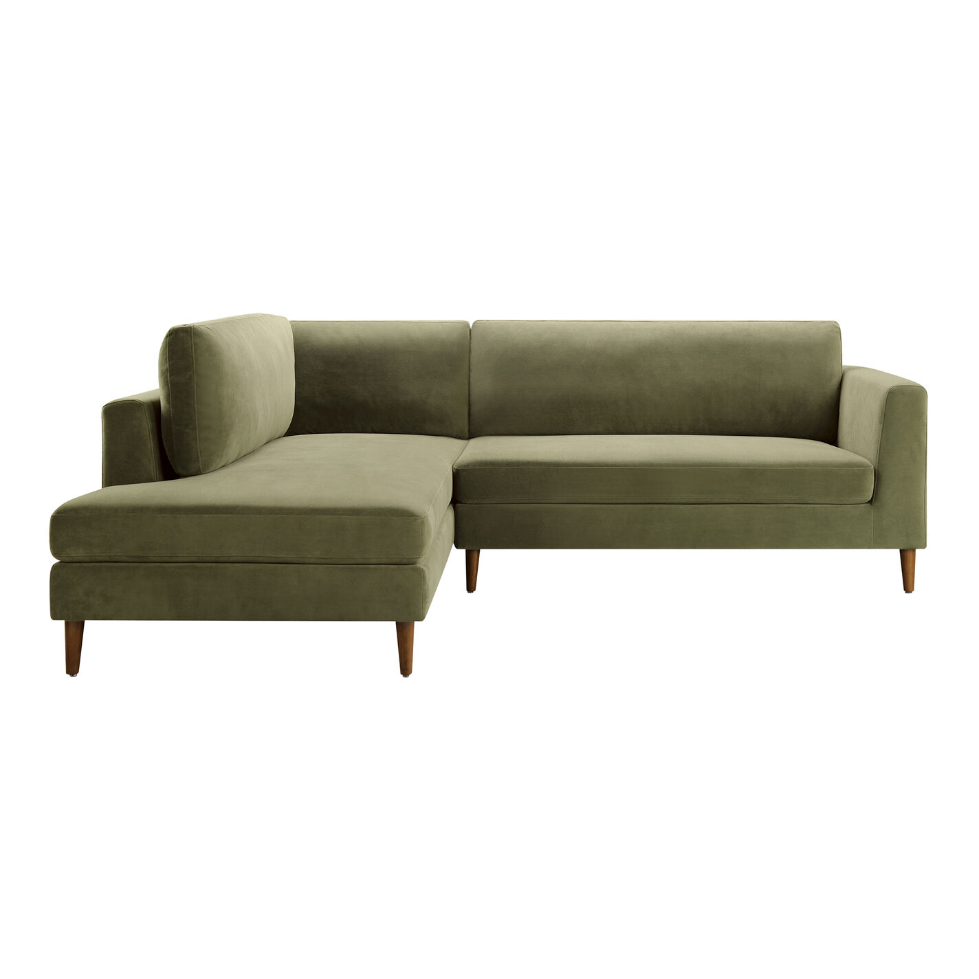 Camile Velvet Left Facing Sectional Sofa