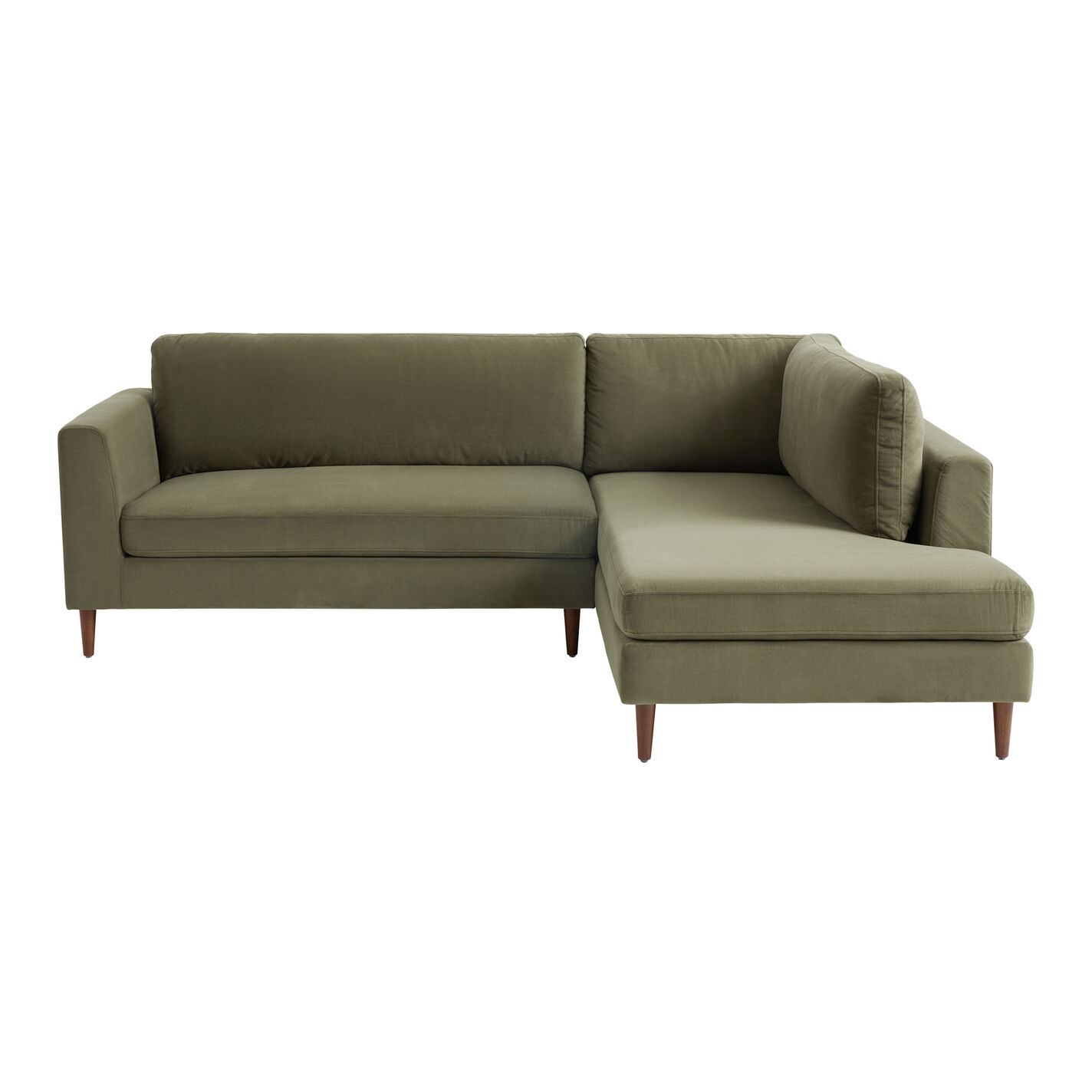 Camile Velvet Right Facing Sectional Sofa