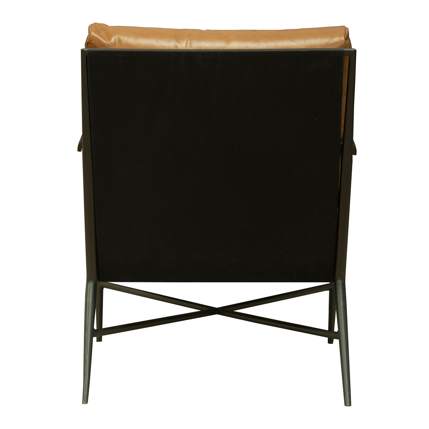 Pavan Brown Buffalo Leather and Gray Iron Upholstered Chair