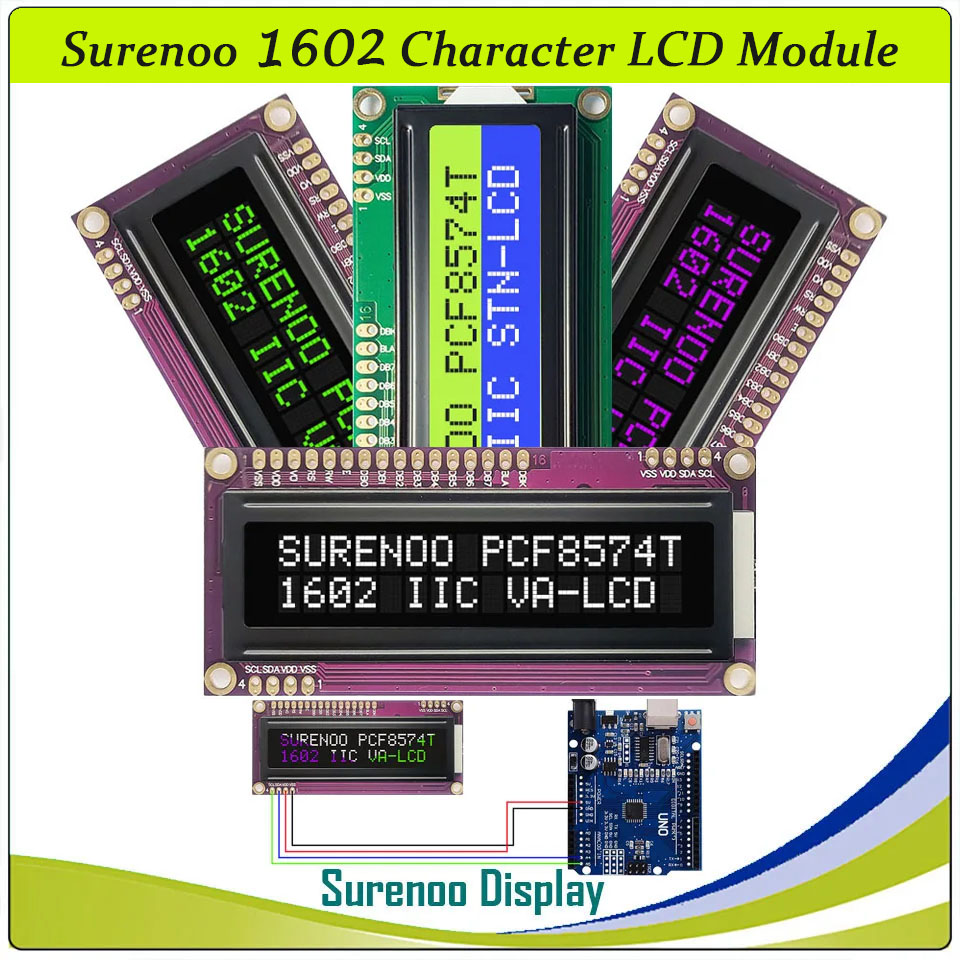 Surenoo 1602 character lcd module display panel screen