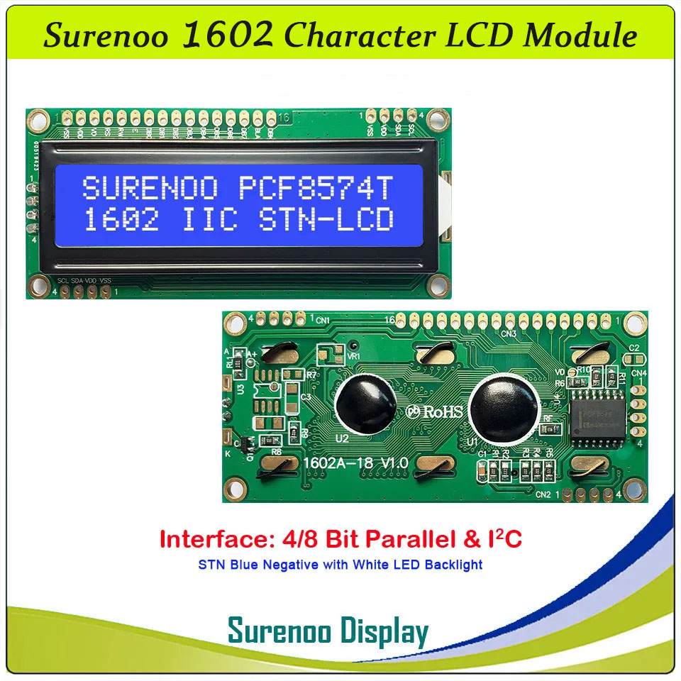 Surenoo 1602 character lcd module display panel screen