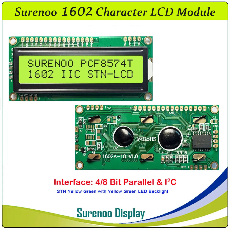 Surenoo 1602 character lcd module display panel screen