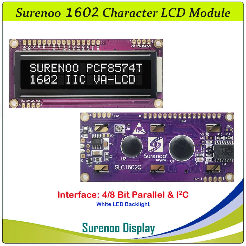 Surenoo 1602 character lcd module display panel screen