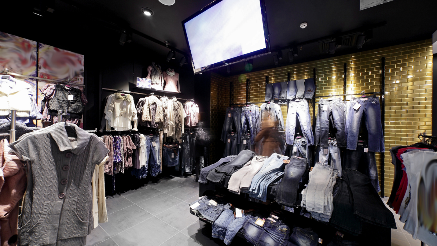 Interior of a gulina onlineclothing store