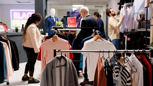 Inside view of Balenciaga outlet