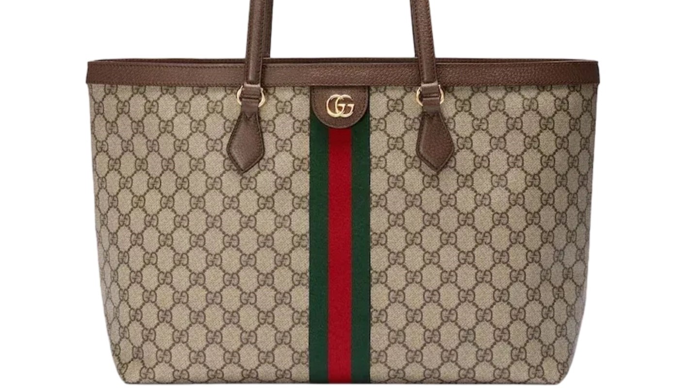 Gucci bag close up view how pattern and texture look like