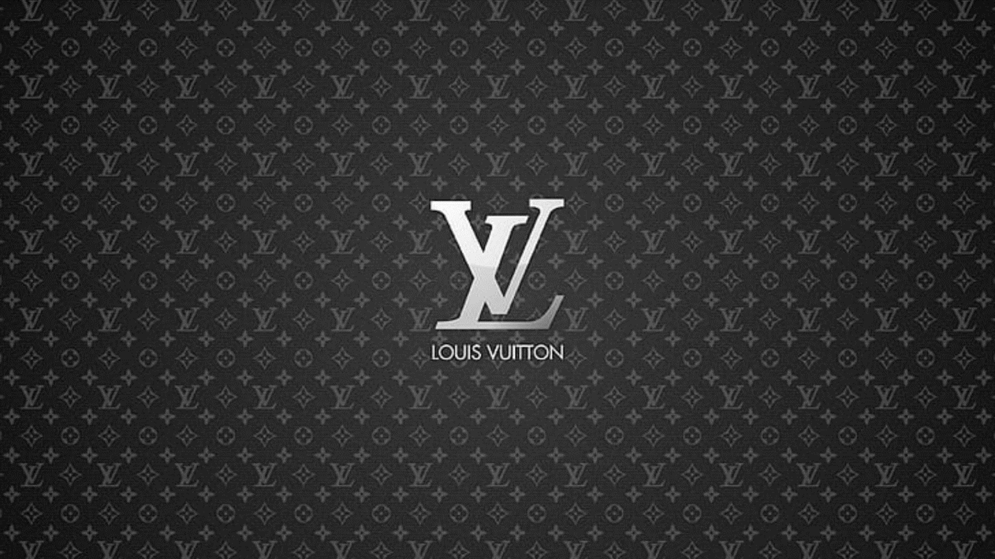 Louis Vuitton pattern on gray background