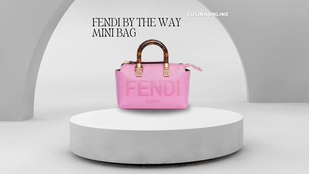 Close up view of Fendi Bag placed in Grey background